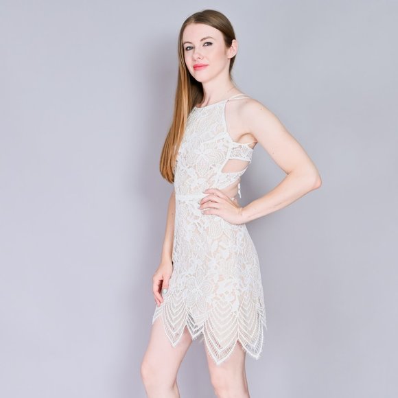 FOR LOVE AND LEMONS Ivory Guava Lace Mini Dress - Picture 5 of 7